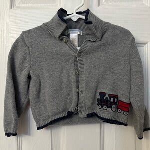 Janie and Jack Train Button Up Sweater 12-18m Baby Boy